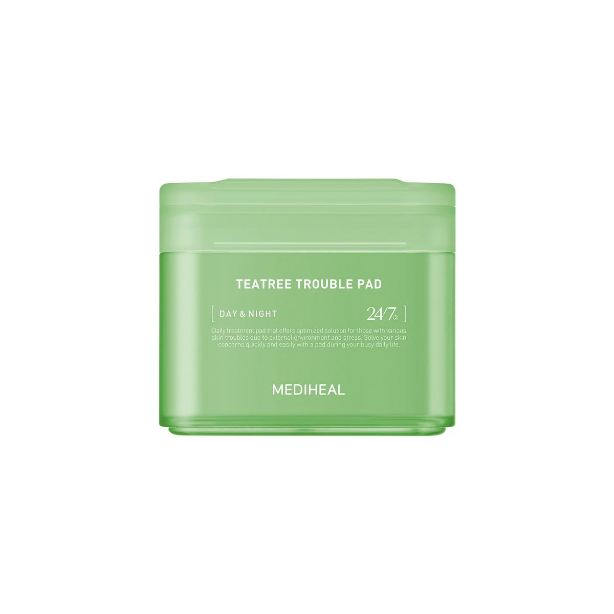 Mediheal Teatree Trouble Pad, 100 pads in a green jar